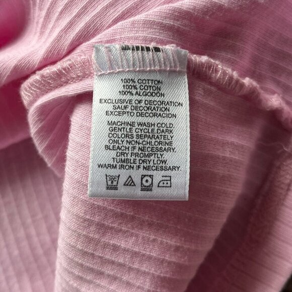 Pink/Lilac Michael Kors Long Sleeve Large Turtleneck Shirt Button Shoulder Shirt - Picture 6 of 6